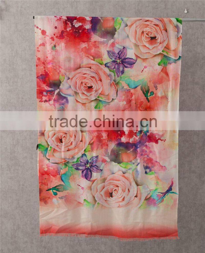 Fashion design 100*150cm wool scarf for lady