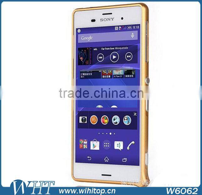 New Arrival Aluminum Bumper Case For Sony Xperia Z3, No Screw Frame Bumper For Xperia Z3
