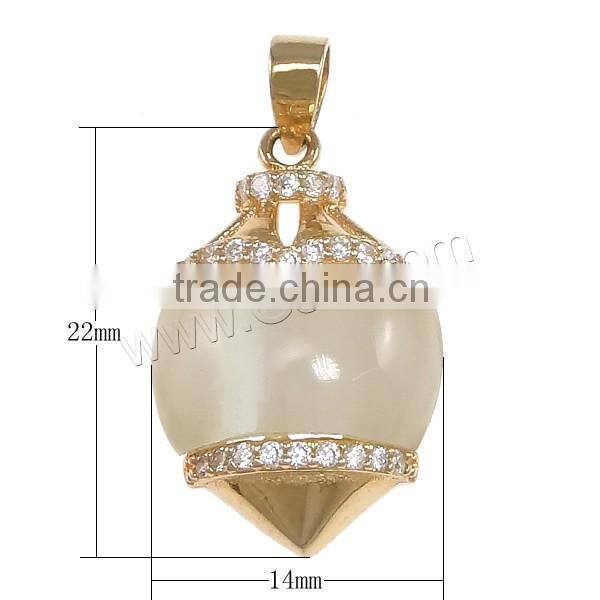 Plated 925 Sterling Silver Cats Eye Pendants