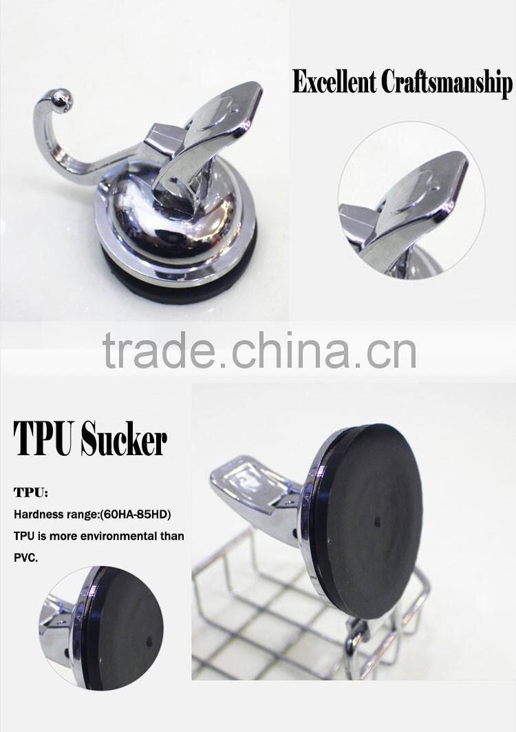 2016 A-bomb No drilling No tool No screw No rust 304 stainless steel TPU vacuum suction metal wall hook