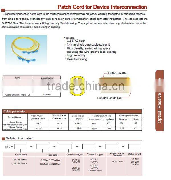 factory low cost single mode optical fiber patch cord