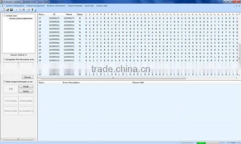 NHII Evaluation system software/online scoring system/OCR system