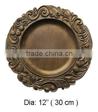 Royal designer antique wedding hot sale charger plate 2016