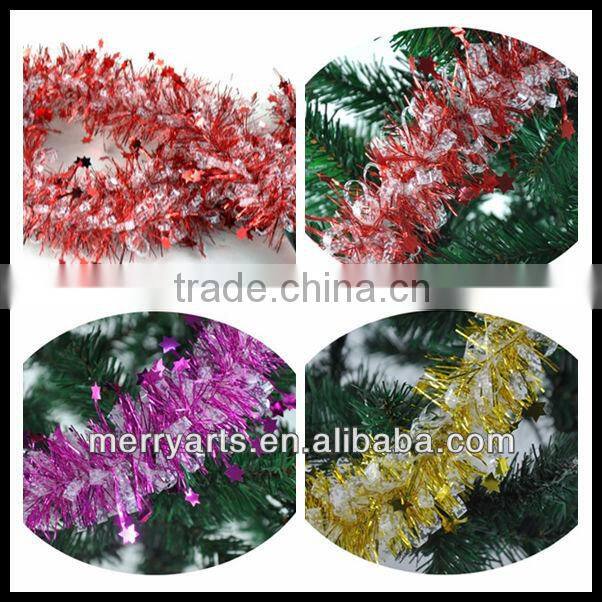 christmas wired tinsel garland shiny colored christmas decoration tinsel