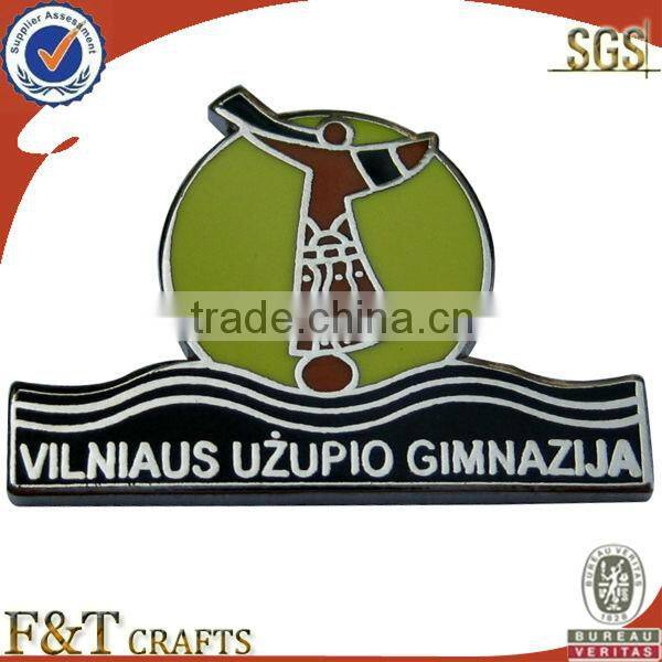 house shaped metal soft enamel badge with Epoxy dome