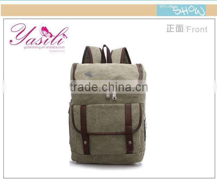 vintage Backpack School bookbag canvas shoulder bag Satchel Rucksack Laptop bag