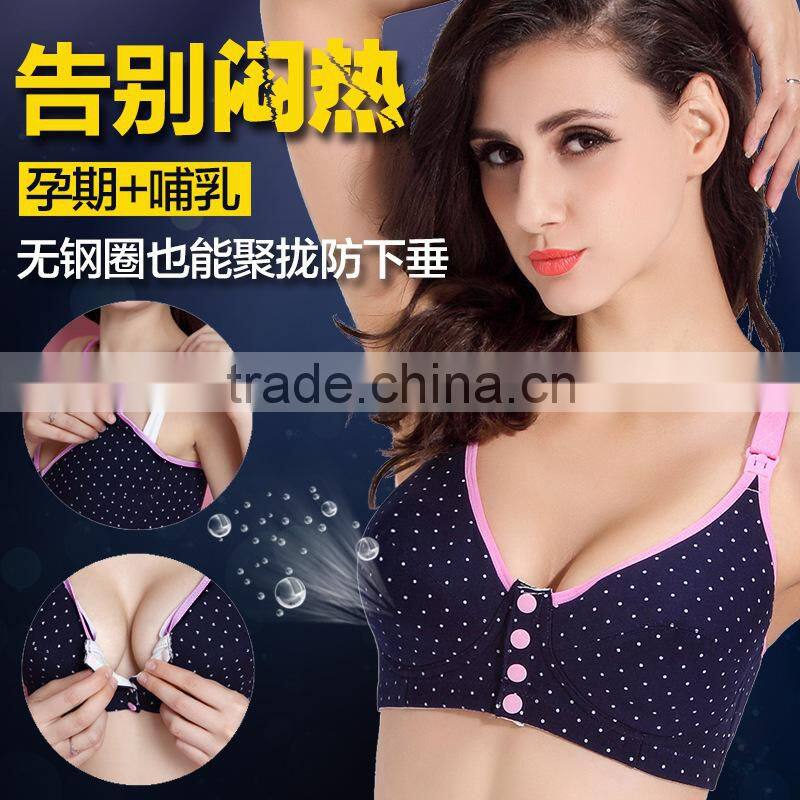 Women's Padded Maternity Underwire Nursing Bra with Front Buckle