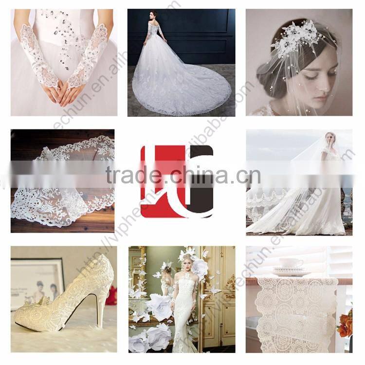 HC-2148-1 Hechun Sewed Sequined Bead Crochet Lace Applique for Clothes