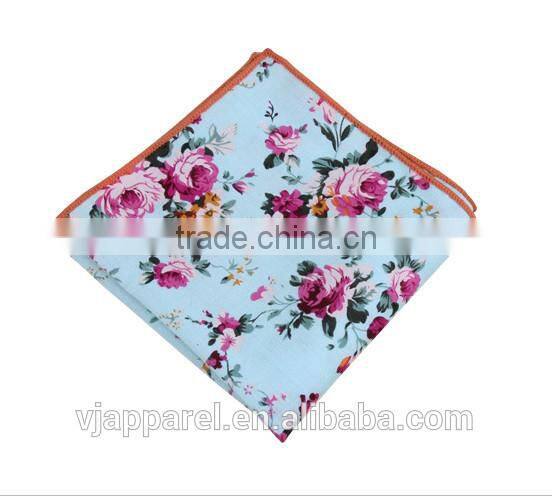 Fashion Casual Floral Cotton Pocket Square