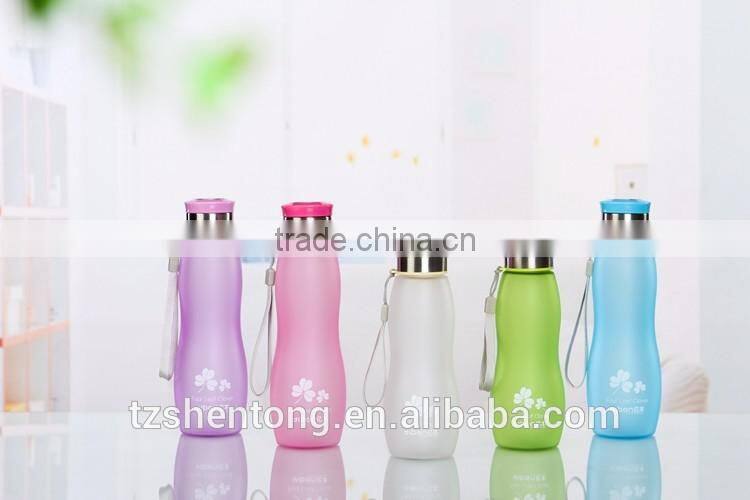 Narrow mouth frosted portable plastic drinking water bottle YB-0163,YB-0165