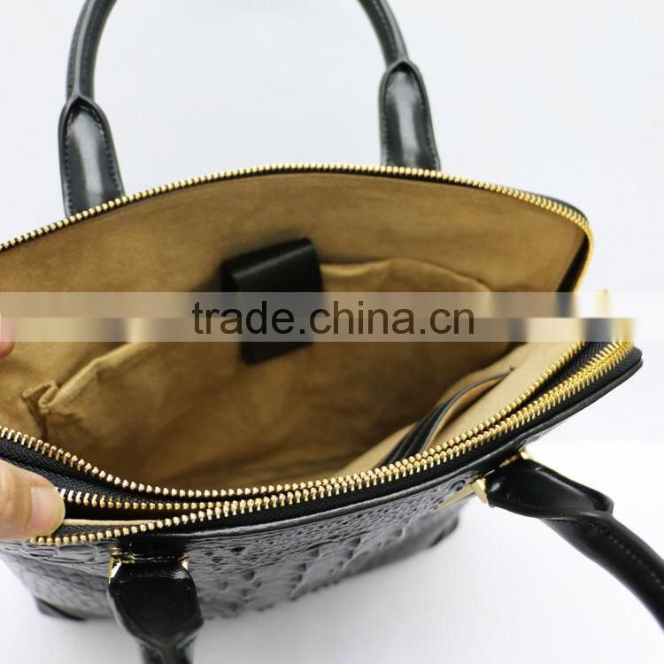 New men's briefcase crocodile grain bag black PU leather briefcase