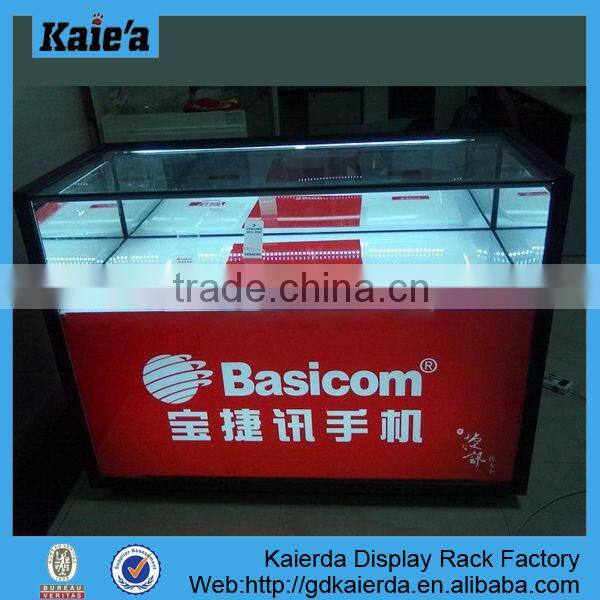 glass display showcase/glass store mobile phone display showcase/glass display cabinet showcase