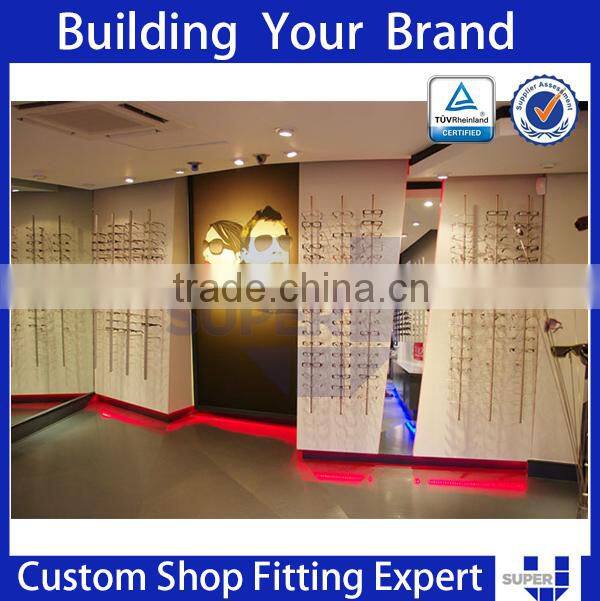 Tailor made wooden vintage optical display store furniture