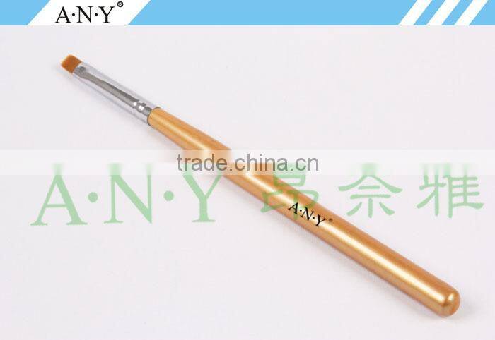ANY Nail Art Beauty Care Golden Wood Handle Flat UV Gel Finger Brush Nail Art