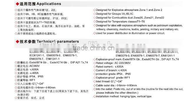 BXD51-D explosion proof (power maintenance) distribution box