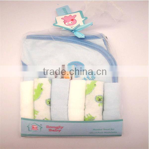 For kids small MOQ baby facecloth & hooded bath towel