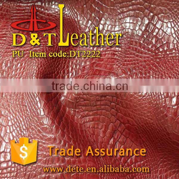 nature leather feeling snake pu synthetic leather high quality