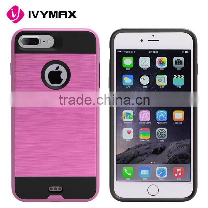 Rugged hard back shockproof phone case for iphone 7 plus hybrid plastic covers