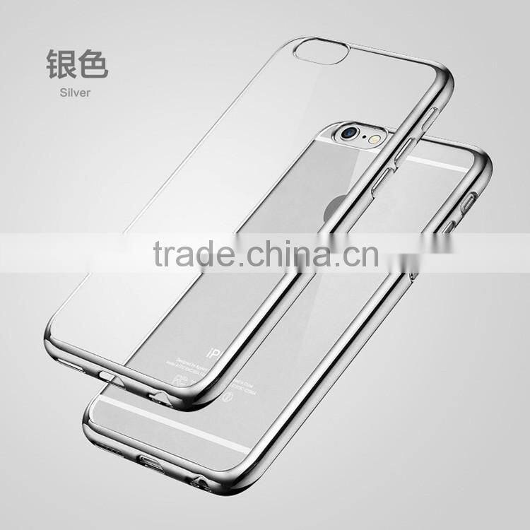 Manufacturer case for iphone 6 tpu case electroplate middle frame mirror case