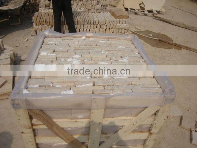 Yellow limestone tiles