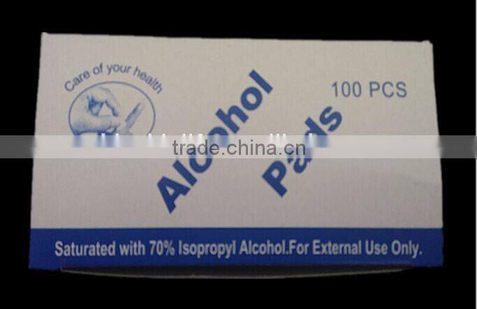 Alcohol prep pads saturated with 70% isopropyl alcohol