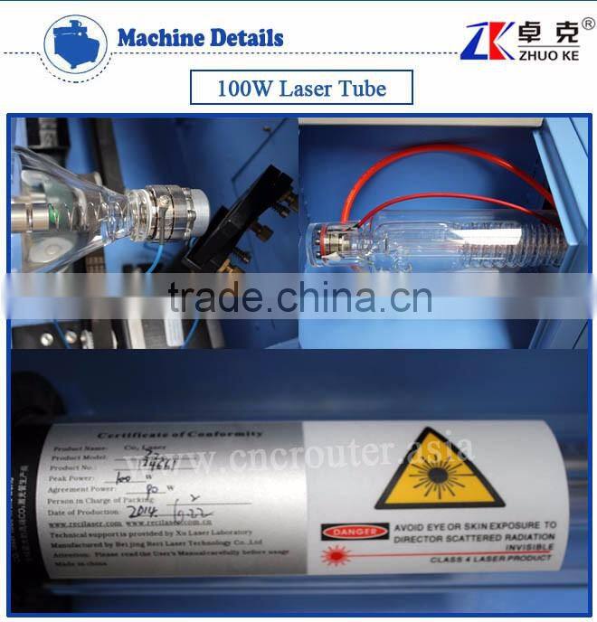 100W 3D Laser Tube ZK-6040 Laser Engraving Cutting Machine With Up And Down Platform With Leetro Control System