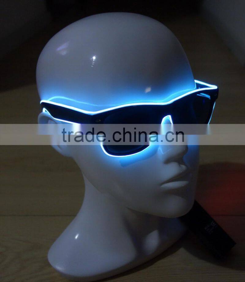 Specialize in High luminance Blue-green EL wire sunglasses / Blue-green EL sunglasses / Blue-green EL glasses