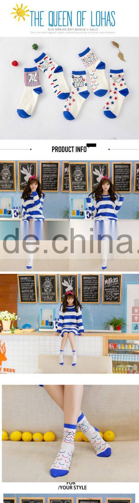 Teen girl Cotton socks character art tide original socks women pure cotton socks