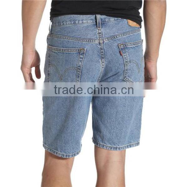 2015 zip closure light stonewash straight fit short men cheap wholesale jeans JXZ041