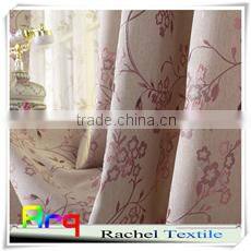 jacquard leaf design polyester cotton t/c fabric linen look good quality 110" size countryside style curtain wholesae