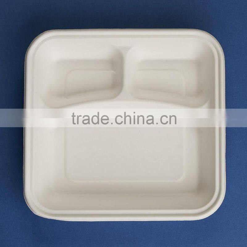 TY-10 Wholesale 5 comprtments airline food sugarcane paper tray