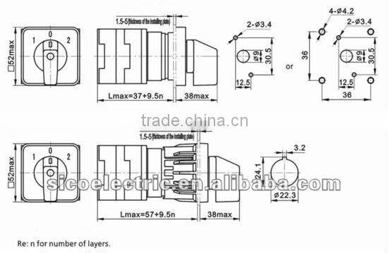 LW40 series rotary switches