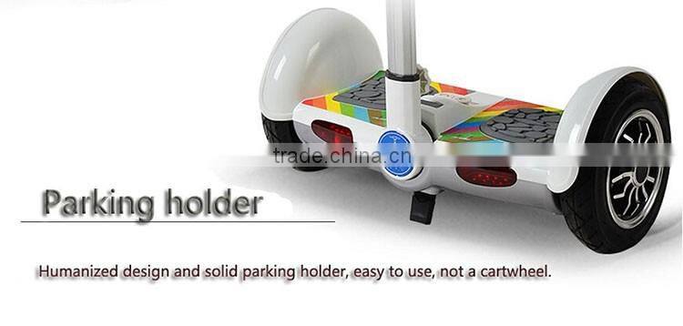 2016 new design 10 inch two wheel electric self balancing scooter with handle