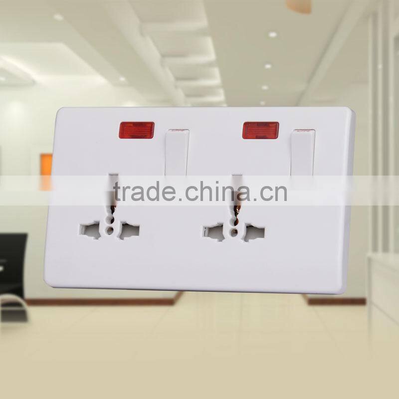 British xiamen factory price double 3 pin socket supplier 10A