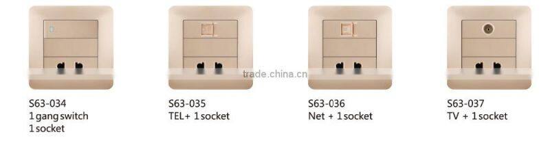 5 pin MF(Muti-Function) Outlet Universal wall switch and socket