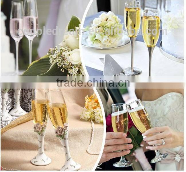 Glassware manufacturer promotion top drawer handmade lead free clear glass beer mug with gold neck bottom wine glass