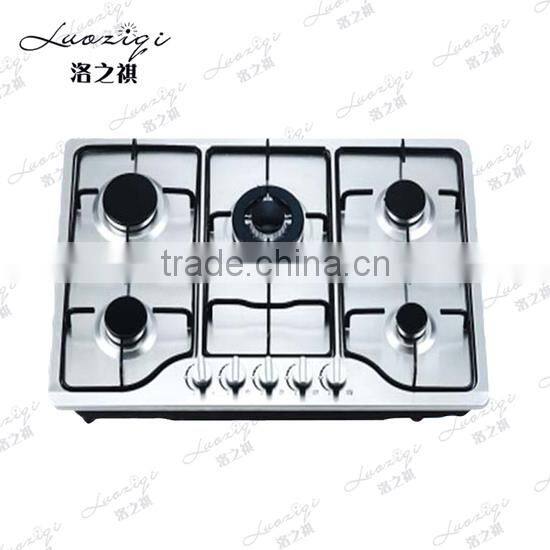 Kitchen Appliance, Stainless steel surface 5 burner Gas Cooktop, 5 burner gas stove