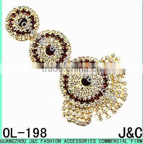 long shaped rhinestone shoe ornament/ shoe accessory/ shoe trim