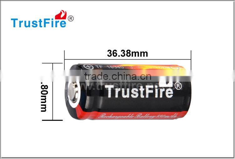 Trustfire portable 3.7V 880mAh 16340 protected lithium rechargeable battery car battery