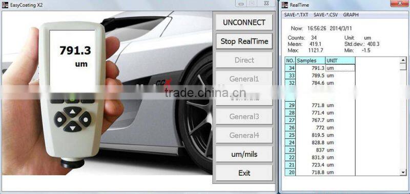 EC-770,coating thickness gauge,digital thickness tester,0~1300um; 0 to 51.2mils