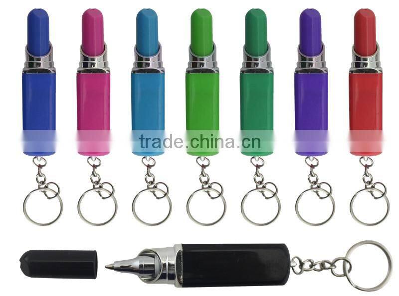 2016 hotselling lipstick pen with key ring