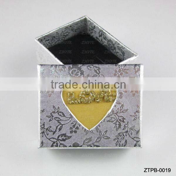 Lovely Dark Blue Christmas Gift Heart Ring Box Wholesale ZTPB-0020