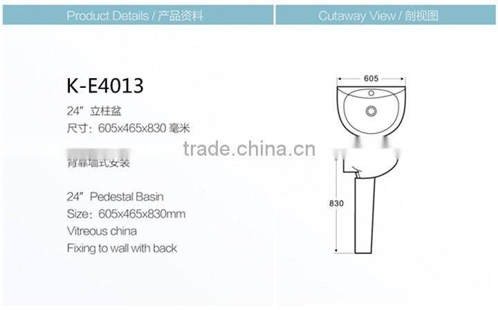 bathroom ceramic pedestal washing hand sink