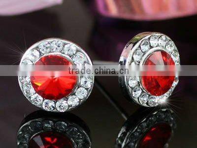 3 Carat Red Stud Earrings use Austrian Crystal CSE098