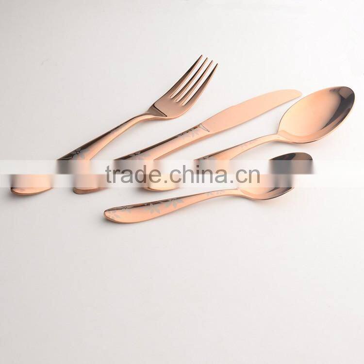 4pcs Black Stainless Steel Dinnerware Knives Fork Spoon Teaspoon Cutlery