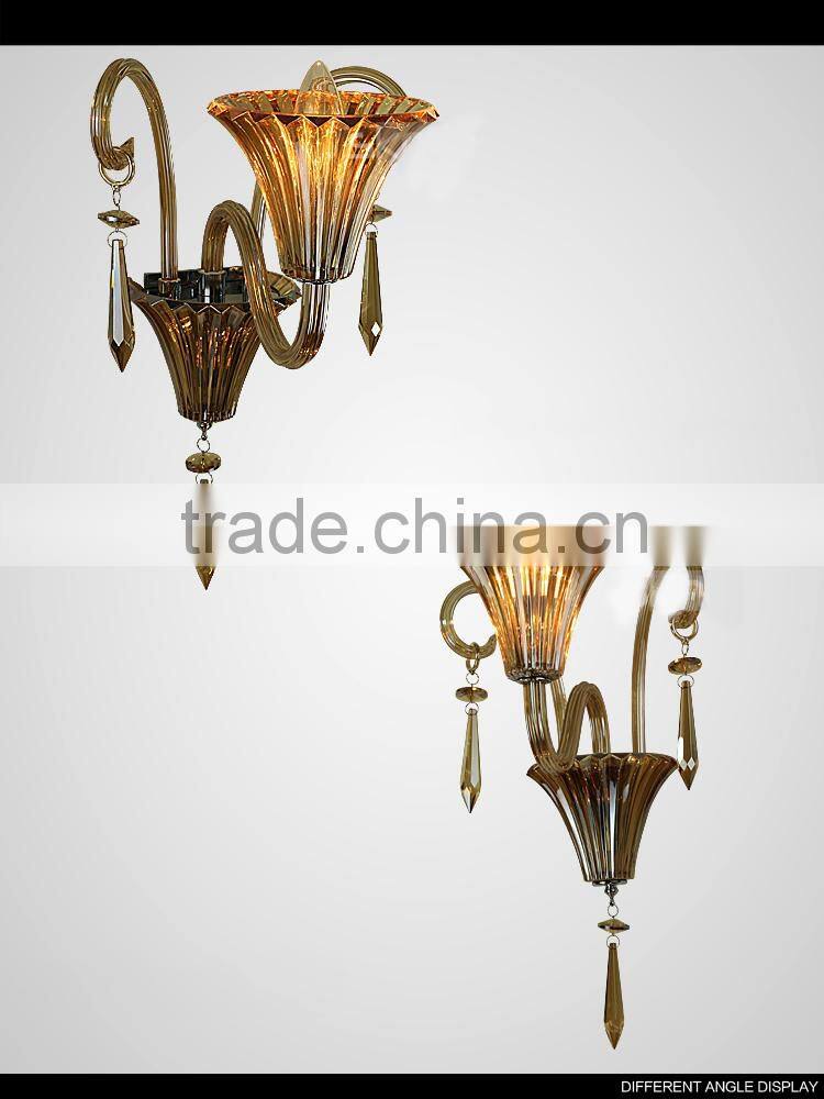 Amber glass wall lamp for living room