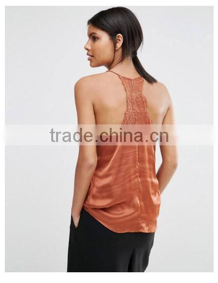 Satin Sexy Tops Halter Neck Design Plain crop tops wholesale