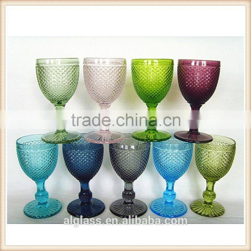 cheap heavy wine glasses wholesale blue wine glass