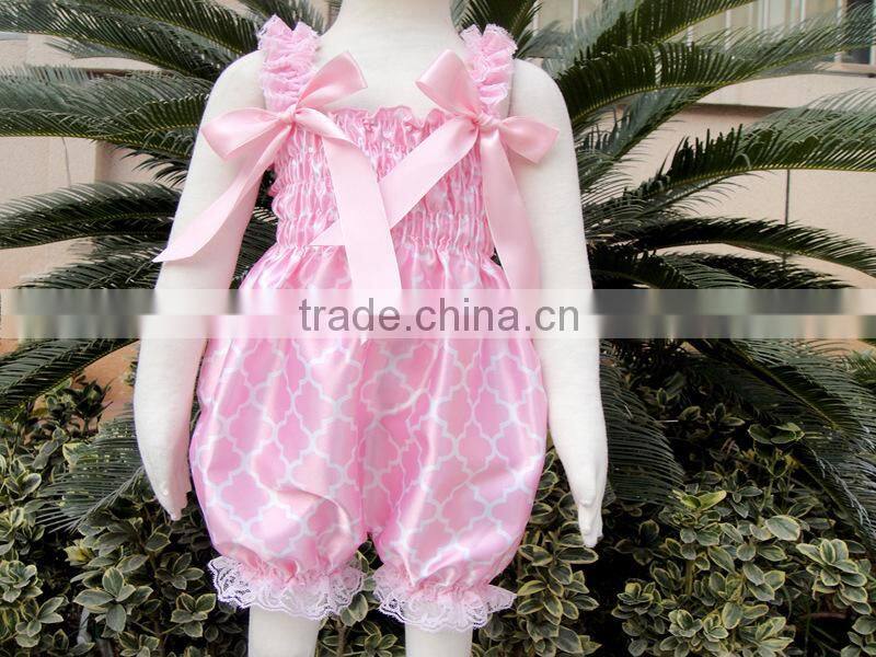 Baby Wholesale Satin Petti Bubble Knickers Princess Romper Red With White Polka Dots Satin Romper Kids Petti Romper