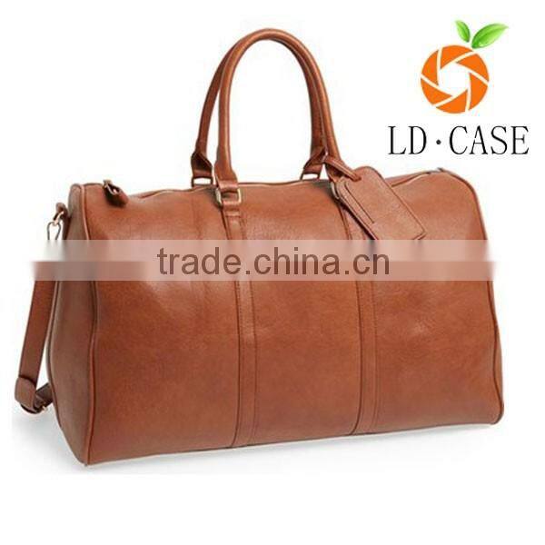 Multifunctional leather gym bag foldable travel bag for mens